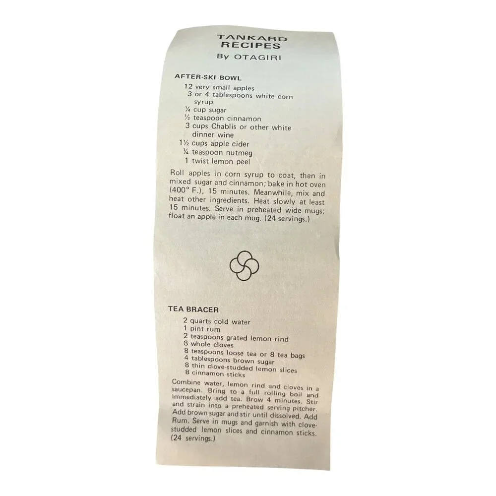 Vintage Otagiri Sailboat Tankard Mug with Recipe Cards – Handcrafted in Japan –